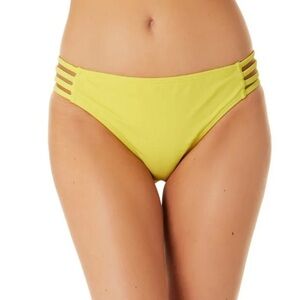 California Waves Strappy‎ Side Hipster Bikini Bottoms Swimsuit Yellow Junior’s M